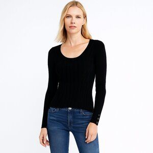 NWT White House Black Market Long Sleeve Scoop Neck Pullover Sweater XS #WHBM31